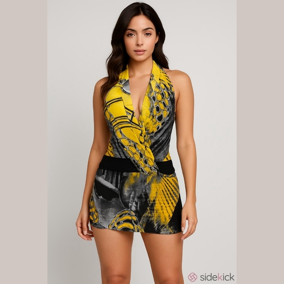CACHE VINTAGE CONVERTIBLE Y2K BUTTERFLY  BACKLESS TOP/ DRESS SIZE XS - Picture 1 of 6
